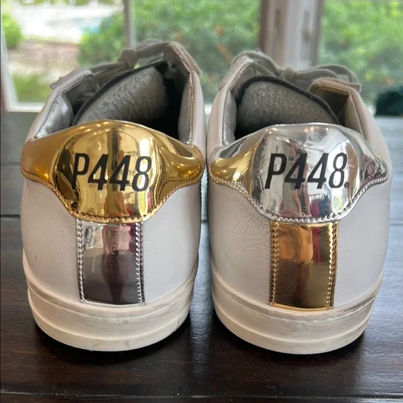 P448 White Sneakers with Metallic Accents - Picture 2 of 11